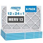Aerostar 12x24x1 MERV 13 Air Filter 6 Pack