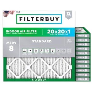 20x20x1 MERV 8 Pleated Air Filters (12-Pack)