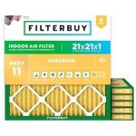 21x21x1 MERV 11 Pleated Air Filter 6-Pack