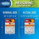 BestAir 16x25x4 MERV 11 Air Filter Pack of 3