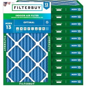 Filterbuy MERV 13 Air Filters 16x30x2 (12-Pack)