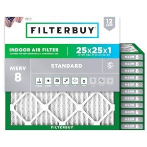 MERV 8 Pleated Air Filters 25x25 (12-Pack)