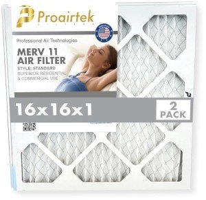 Proairtek 16x16x1 MERV 11 Air Filters - 2 Pack