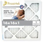 Proairtek 16x16x1 MERV 11 Air Filters - 2 Pack