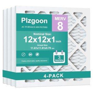 12x12x1 MERV 8 Pleated Air Filters (4 Pack)