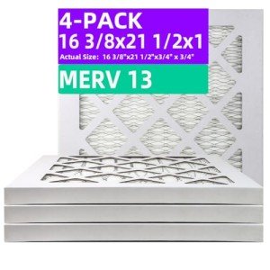 MERV 13 Pleated Air Filter 4-Pack, 16x21