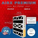 AIRX 20x25x5 Odor Eliminator Air Filters - 2 Pack