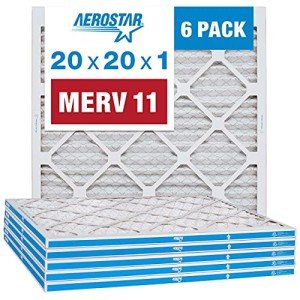 Aerostar 20x20 MERV 11 Pleated Air Filters, 6 Pack