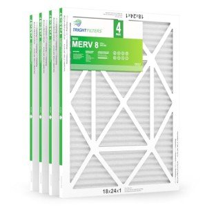 18x24x1 MERV 8 Pleated Air Filters - 4 Pack