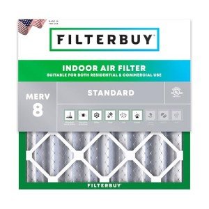 Filterbuy 25x25x4 MERV 8 Air Filter