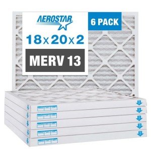 Aerostar MERV 8 Pleated Air Filters, 16x25x4 (6-Pack)