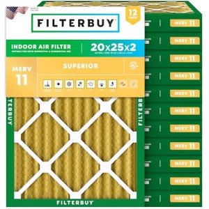 20x25x2 MERV 11 Allergen Air Filters (12-Pack)