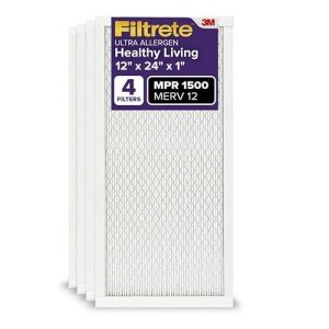 Filtrete Healthy Living 12x24x1 Air Filters 4PK