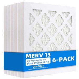 Chenzhit 6 Pack MERV 13 Air Filters 20x30