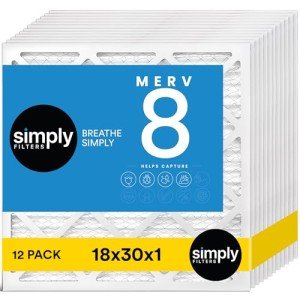 18x30x1 MERV 8 Air Filter Pack of 12