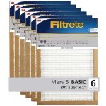 Filtrete 20x25 Air Filter, 6-Pack MERV 5