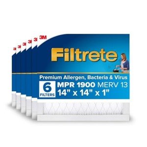 Filtrete 14x14x1 MERV 13 Air Filters, 6 Pack