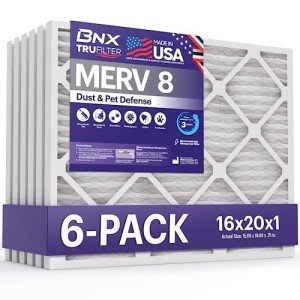BNX TruFilter 16x20x1 MERV 8 Air Filters (6-Pack)