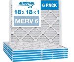 Aerostar MERV 6 18x18 Pleated Air Filters - 6 Pack