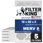 10x20x2 MERV 8 Air Filters - 5-Pack