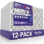 BNX TruFilter 16x20x1 MERV 8 Air Filters (12-Pack)