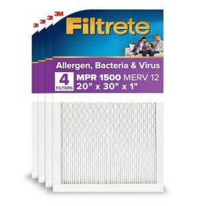 Filtrete MERV 12 Air Filter 20x30x1, 4-Pack
