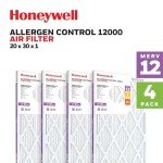 Honeywell MERV 12 Electrostatic Air Filter, 4-Pack