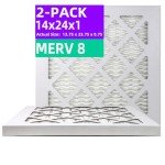 MERV 8 Pleated Air Filters 14x24x1 (2-Pack)