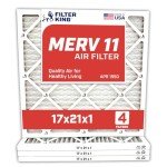 Filter King 17x21x1 MERV 11 Air Filter 4-Pack