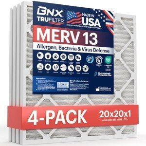 BNX TruFilter 20x20x1 MERV 13 Air Filters (4-Pack)