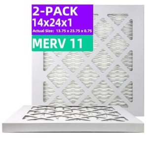 MERV 11 Pleated Air Filters 2-Pack, 14x24