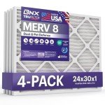 BNX TruFilter 24x30x1 MERV 8 Air Filters (4-Pack)