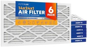 FilterLux 14x24x1 MERV 13 Pleated Air Filters (6-Pack)