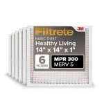 Filtrete 14x14 Pleated AC Air Filters 6-Pack