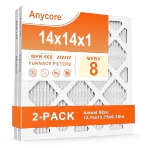 Anycore 14x14 AC Furnace Air Filter, 2 Pack