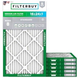 16x24x1 MERV 8 Pleated Air Filters (6-Pack)