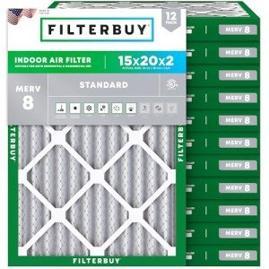 15x20x2 MERV 8 Pleated Air Filters 12-Pack
