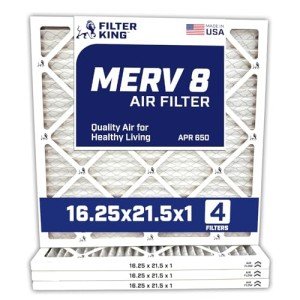 Filter King 16.25x21.5x1 MERV 8 Air Filters - 4 Pack
