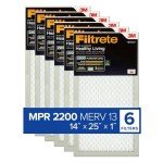 Filtrete 14x25x1 Air Filter, MPR 2200, 6-Pack