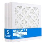 5-Pack 24x24x1 MERV 13 Pleated Air Filters