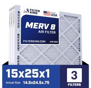 15x25x1 MERV 8 Air Filters - 3-Pack