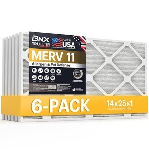 BNX TruFilter 14x25x1 MERV 11 Air Filters (6-Pack)