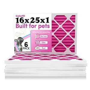 Colorfil 16x25x1 Pet Air Filters Pack of 6