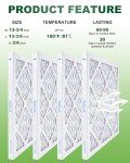 BOOGUAN 14x14x1 MERV 8 HVAC Filters - 4 Pack