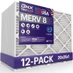 BNX TruFilter 20x25x1 MERV 8 Air Filters (12-Pack)