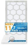 OlitAir 12x24 MERV 11 Reusable Air Filters, 7 Pack