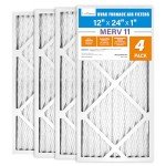 LotFancy MERV11 12x24 Pleated Air Filters, 4 Pack