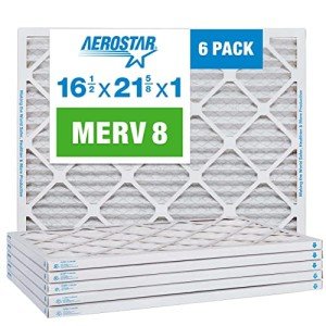 MERV 8 Pleated Air Filter 6-Pack, 16.5"x21.5