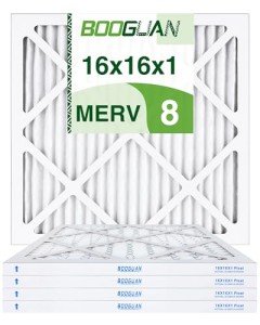 BOOGUAN 16x16x1 MERV 8 Pleated Air Filters