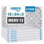 Aerostar MERV 13 12x24 Pleated Air Filters - 6 Pack
